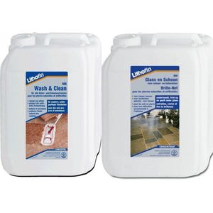 Lithofin MN Voordeelpakket - Wash en Clean & Glans en Schoon - NATUURSTEEN - 2 x 5L