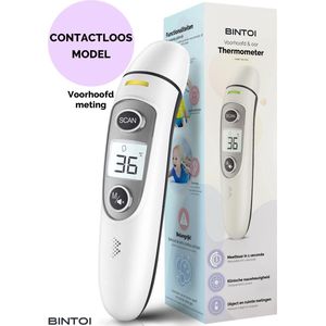 Bintoi® Thermometer voorhoofd - Temperatuurmeter - Koortsthermometer voor volwassenen en baby's - Infrarood thermometer lichaam - Digitale voorhoofd thermometer