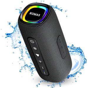 Romas® - WaveLink EBS-608 - Draadloze Bluetooth Speaker & Waterbestendig - Google & Siri Voice Assistent - 10 uur gebruiken - Bluetooth speaker met microfoon - Bluetooth speakers