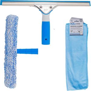 KT Cleaning Ramen wassen set - Raamwisser 35cm - Inwasser - Microvezeldoekjes