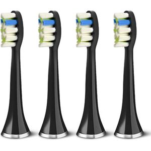 Bintoi® iSonic ProClean - Opzetborstels Elektrische Tandenborstel - 4 Stuks - Geschikt voor Bintoi iSonic D700/D600 - Jaarvoorraad - Zwart