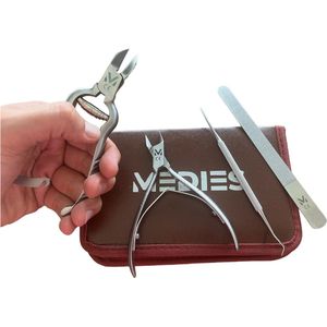 Medies - 4-delige professionele pedicure Set | pedicureset | pedicuresets - Nageltang voor harde teennagels - Kopknipper of Kopkniptang - Nagelheffer (palpator) en RVS Vijl