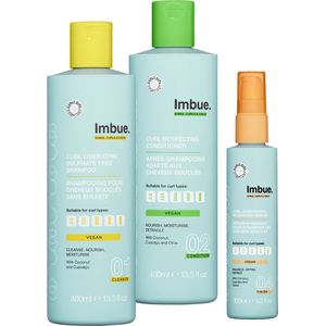 IMBUE. Curl - Voordeelverpakking - Shampoo, Conditioner & Haarserum - Geschenkset Vrouwen