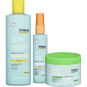 IMBUE. Curl - Voordeelverpakking - Shampoo, Haarmasker & Haarolie - Geschenkset Vrouwen