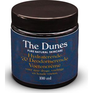 The Dunes pure natural skincare Hydraterende & Deodoriserende Voetencrème met etherische oliën van Cipres, Lavendel, Munt, Salie en allantoïne die voeten zacht en week maakt, hydrateert zeer droge voeten, bij zweetvoeten, koude voeten, deo, 100 ml