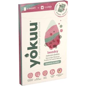 YOKUU Probiotische Wasstrips - 64 Wasbeurten - Zomerbloemen Geur - Reis Wasmiddel - Ultra Geconcentreerd en Voorgedoseerd - Ecologisch Wasproduct