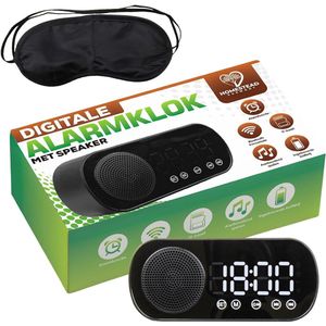 Homestead Harmony - Digitale Wekker met FM Radio en Slaapmasker - Alarmklok voor Volwassenen & Kinderen - Wekkerradio met Klok - Wekkers met Spiegel