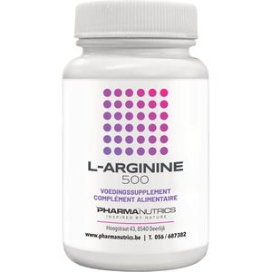 L-ARGININE 500 v- caps 60 Pharmanutrics - L-arginine 500 mg - Aminozuur - Spieren - Libido // Natuurlijk // Hypo-allergeen
