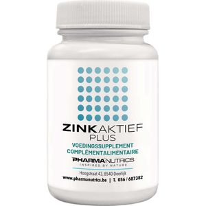 ZINK ACTIEF PLUS 100 Tabl Pharmanutrics- Natuulijke Zink- Weerstand - haar - Huid - Natuurlijk Complex