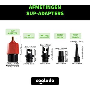 Coolado SUP-Adapter | Schräder | kites en wing foils | SUP-Boards | SUP pomp | Kite pomp | Opblaasbare Boot | Opblaasbare tent | Air Tent | Lucht Tent