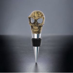 Catrinaz® Premium flessenstop - Gouden Skull ontwerp - Wijnstopper - Luxe gift box - Uniek geschenk - Cadeau voor man - E-book inbegrepen