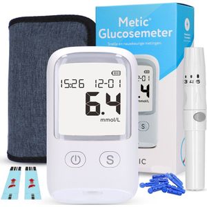 Metic - Glucosemeter - Startpakket - Inclusief 25 Teststrips & Lancettes - Bloedglucosemeter