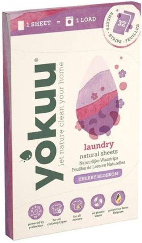 Wasmiddelen - Wasstrips - Kersenbloesem - 64 Stuks - Zonder Plastic