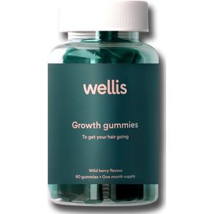 Wellis Hair Gummies voor Voller & Gezonder Haar - Vegan Haar Vitamines Geformuleerd met Hoge Dosering Biotine, Vitamine C, B12, E & Zink - Suikervrij en Allergenenvrij - 60 Gummies - Heerlijke Wilde Bessensmaak