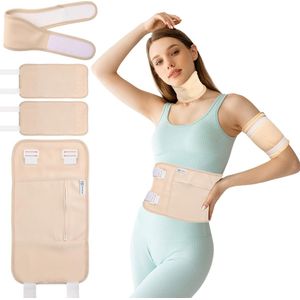 NovaBeau Castor Olie Pack voor Buik, Nek, Benen en Armen – Organisch Katoenen Castor Oil Wrap voor Lever Detox en Reiniging – Hulp bij Constipatie en Gewrichtspijn – Herbruikbaar – Beige