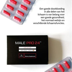 Male Pro 24 Erectiepillen - 5 capsules - beter libido - langdurige erectie - nieuwe formule- natuurlijk voedingssupplement 100% MACA - erectiestoornissen & stress - natuurlijke vervanger - Viagra Kamagra - 24h plezier van 1 capsule - Anoniem Verpakt