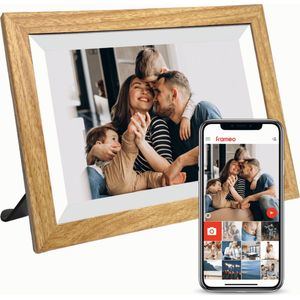 MAXEON® Digitale Fotolijst - Wifi en Frameo App - Fotokader - 10.1 inch HD - IPS Touchscreen - 32 GB - Hout look - Perfect Moederdag cadeau!