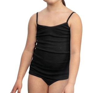 HL-tricot - Meisjes Hemd - Zwart - Spaghetti Bandjes