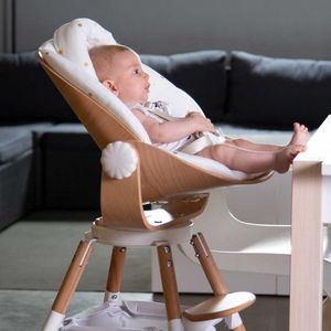 Childhome, Kinderstoel/ligstoel voor pasgeborenen, compatibel met Evolu 2 kinderstoel, 5-punts veiligheidsgordel, meerdere hellingen, hoogwaardige materialen, beukenhout, pasgeborene zitje