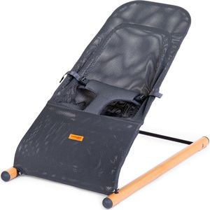 Childhome; Ergonomische babywip, vanaf de geboorte, bewegingsweegschaal, optimale grip rug en hals, veiligheidsharnas, beukenhout, ademend 3D-weefsel, opbergtas, babywip, antraciet