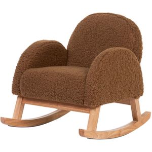 CHILDHOME, Schommelstoel voor kinderen, comfortabele stoel, houten stoel, design, robuust, veilig, stoel met armleuningen, teddybruin