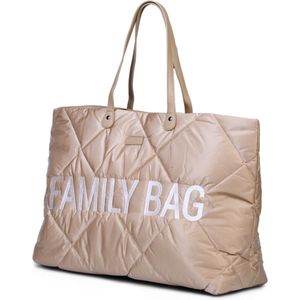 Childhome Family Bag - Luiertas - Gewatteerd - Beige - Nylon & Leder - 55x18x40