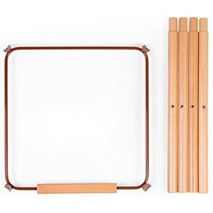 CHILDHOME, set poten extra lang voor hoge babystoel Evolu 2, past bij een hoogte van 90 cm, keukentafel of bar, voetstukjes, beukenhout, makkelijk in elkaar te zetten, kleur terracotta