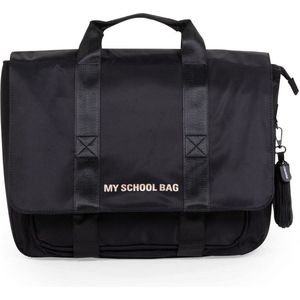ChildHOME schooltas, kinderrugzak, schooltas, 2 vakken, verstelbare bandjes, isolatietas, regenhoes, My School Bag, zwart goud