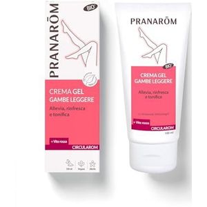 PRANAROM Circularom gel crème bio - etherische oliën van cade, veldmunt, geranium, kalmeert, verfrist en verkwikt, bevordert de doorbloeding en biedt een circulatiecomfort, 100 ml.