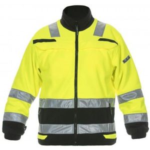 Hydrowear - Fleecejas Torgau - Hi-Vis - Geel/Zwart - Maat 3XL