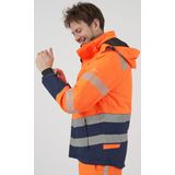 Hydrowear Winterparka Brussel Fluor Oranje/Marine maat S