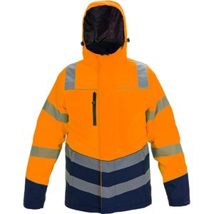 Hydrowear Winterparka Brussel Fluor Oranje/Marine maat S