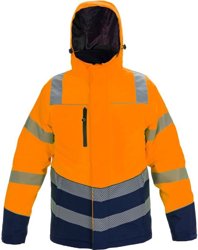 Hydrowear Winterparka Brussel Fluor Oranje/Marine maat S