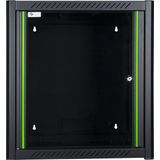 Logon RWM12U45BL - Wandrek - Zwart - 12U - Glas - 19 inch