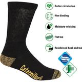 CAT Diabetes Werksok Zwart 3-Pack - Maat 39-42