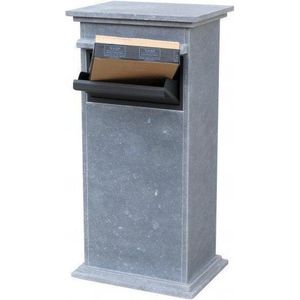 Pakketbrievenbus Sevilla Parcel - Natuursteen - Blauwe Hardsteen - 51x103x39cm | Staande brievenbussen