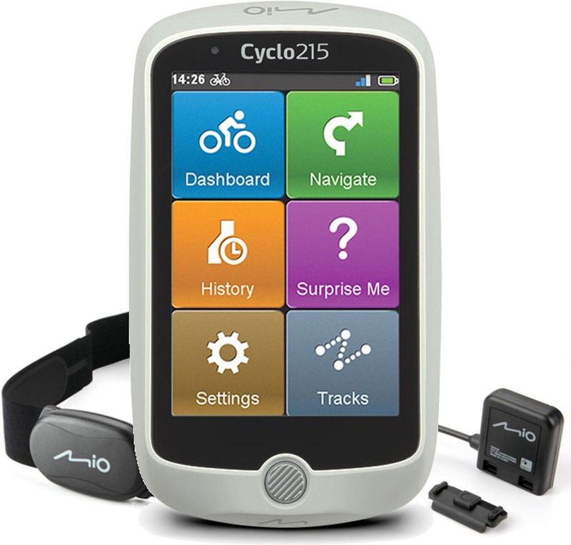 MIO Cyclo 215HC - Full Europe fiets navigatie - GPS - hartslagsensor - cadanssensor