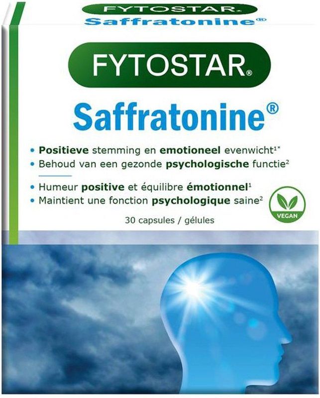 Fytostar Saffratonine - Supplement - Voedingssupplement bij stress en negatieve gevoelens – 30 capsules