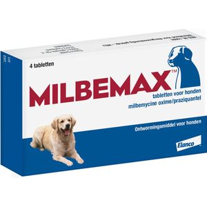 Milbemax Tabletten Hond Groot 4 Tabl. 5-75kg - Ontwormingsmiddel voor Honden