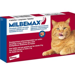 Milbemax Ontworming Tabletten Kat 2 - 12 kg 2 x 2 tabletten