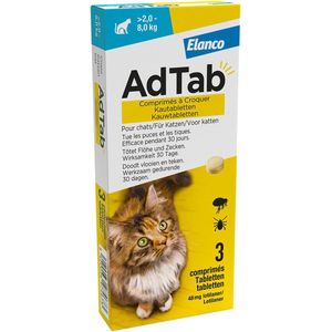 Elanco AdTab Anti Vlooien en Teek - Kauwtabletten - Kat - 3st