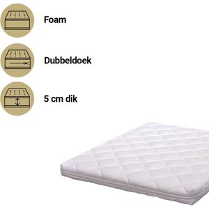 ABZ Baby Matras met Wasbare Hoes - 95x75x6 cm - Wit