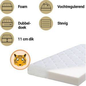 ABZ Babymatras Tijger - 60/120/11cm roll packed