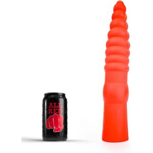 All Red Geribbelde Anaal Dildo 33 x 6 cm - rood