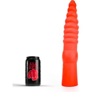 All Red Geribbelde Anaal Dildo 33 x 6 cm - rood