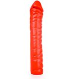 All Red Geribbelde Dildo 38 x 8,5 cm - rood