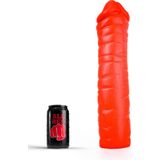 All Red Geribbelde Dildo 38 x 8,5 cm - rood