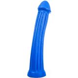 All Blue XXL Dildo met ribbels 31 x 5.5 cm - blauw