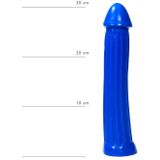 All Blue XXL Dildo met ribbels 31 x 5.5 cm - blauw