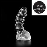 Dark Crystal Dildo met Noppen TONGUE BITER 22 x 5 cm - transparant